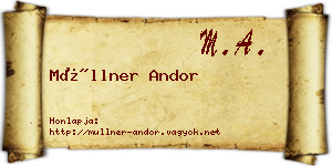 Müllner Andor névjegykártya