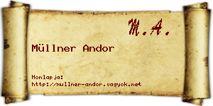 Müllner Andor névjegykártya